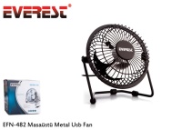 EVEREST EFN-482 MASAÜSTÜ METAL SİYAH USB FAN